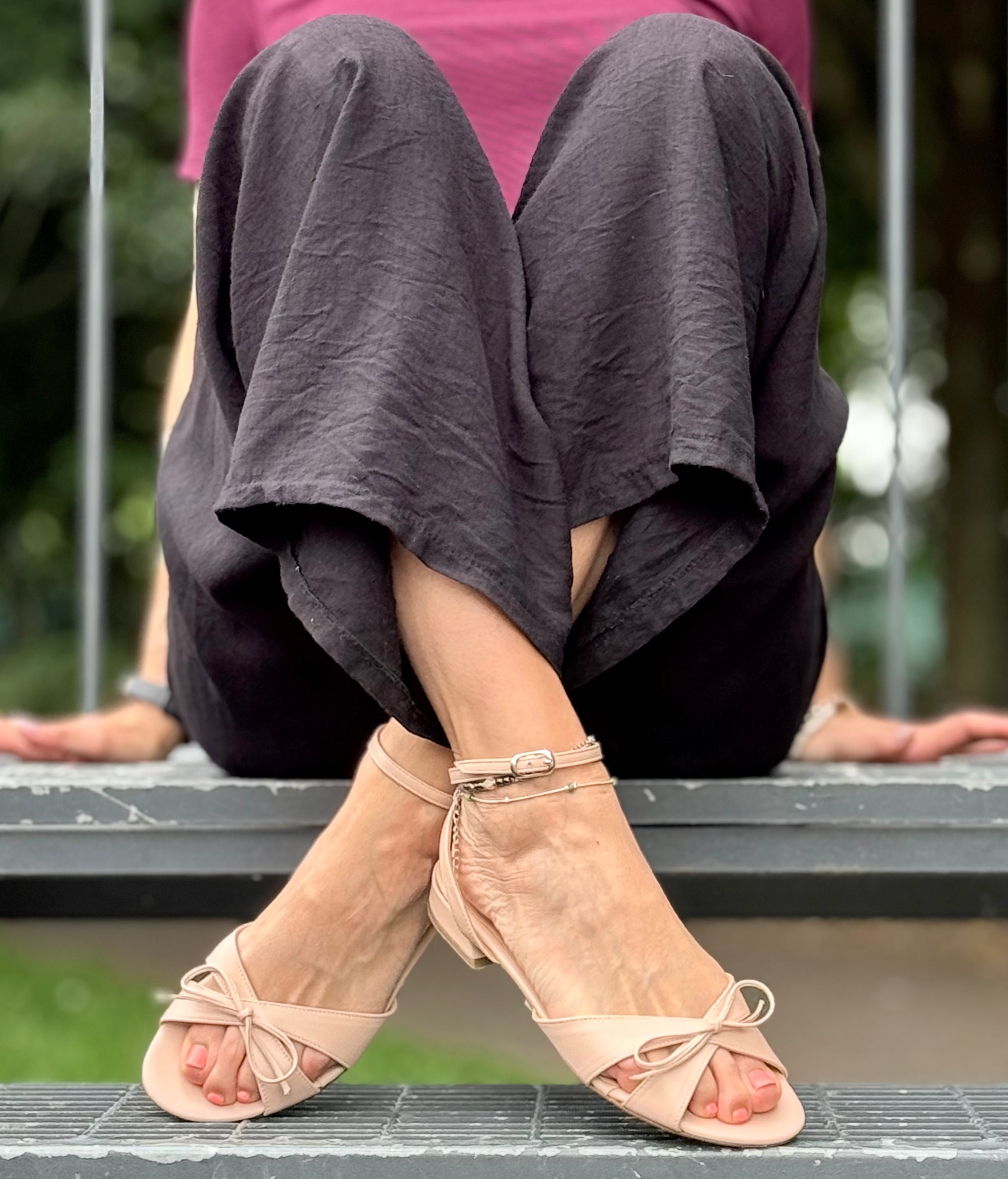 Image of Topgun Nude sandalo in nappa color nude tacco 2 artigianale toscano